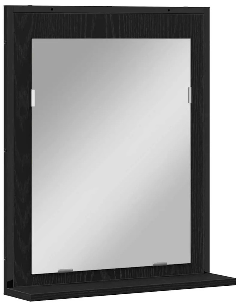 vidaXL Σετ Επίπλων Μπάνιου Επιτοίχιο 2 pcs Μαύρο Επεξεργασμένο ξύλο