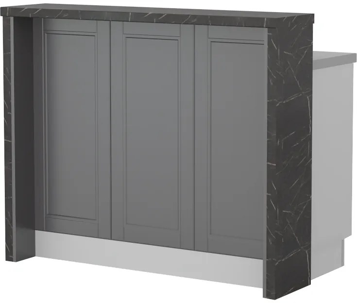 Πάγκος νησίδας Tahoma-Μήκος: 135 εκ.-Γραφίτης-Latino Marble