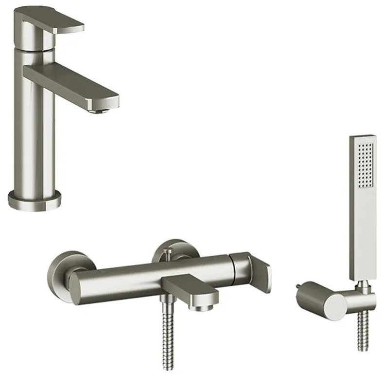 Orabella by Armando Vicario Set Glam brushed nickel Χαμηλή - Μπαταρία νιπτήρος και λουτρού - 10149