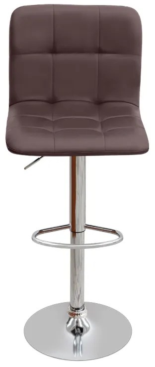 Σκαμπό μπαρ Carmelo Megapap με ρυθμιζόμενο ύψος PU καφέ - βάση χρωμίου 45x42x90/113εκ.