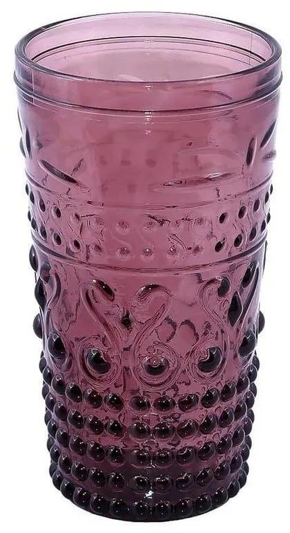 Ποτήρια Νερού Ανάγλυφα Oxford (Σετ 6τμχ) Hoc1010 Purple Espiel Γυαλί