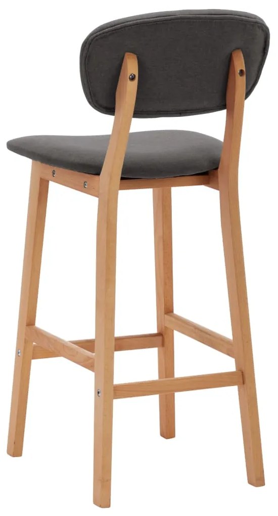 vidaXL Σκαμπό Μπαρ 2 τεμ. Σκούρο Γκρι Υφασμάτινα