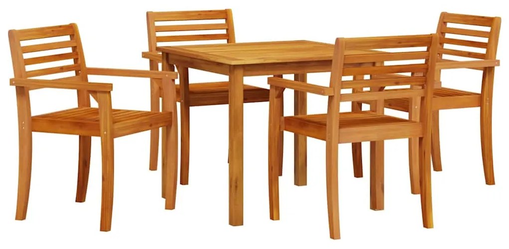 vidaXL Σέτ φαγητού για κήπο 5 pcs Καφέ Μασίφ ξύλο ακακίας