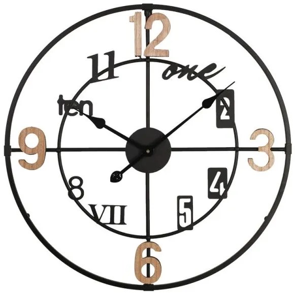 Ρολόι τοίχου Plusser Inart μέταλλο σε μαύρη απόχρωση 60x2.5x60εκ 351-000006 351-000006 Μαύρο