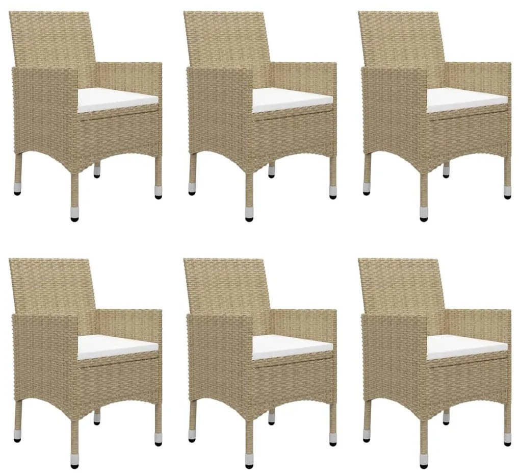 vidaXL Σετ Τραπεζαρίας Κήπου 7 Τεμαχίων Μπεζ