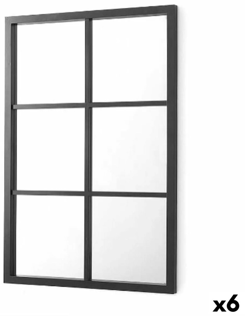 Τοίχο καθρέφτη Gift Decor Μαύρο Torg 70 x 47 x 2 cm (x6)