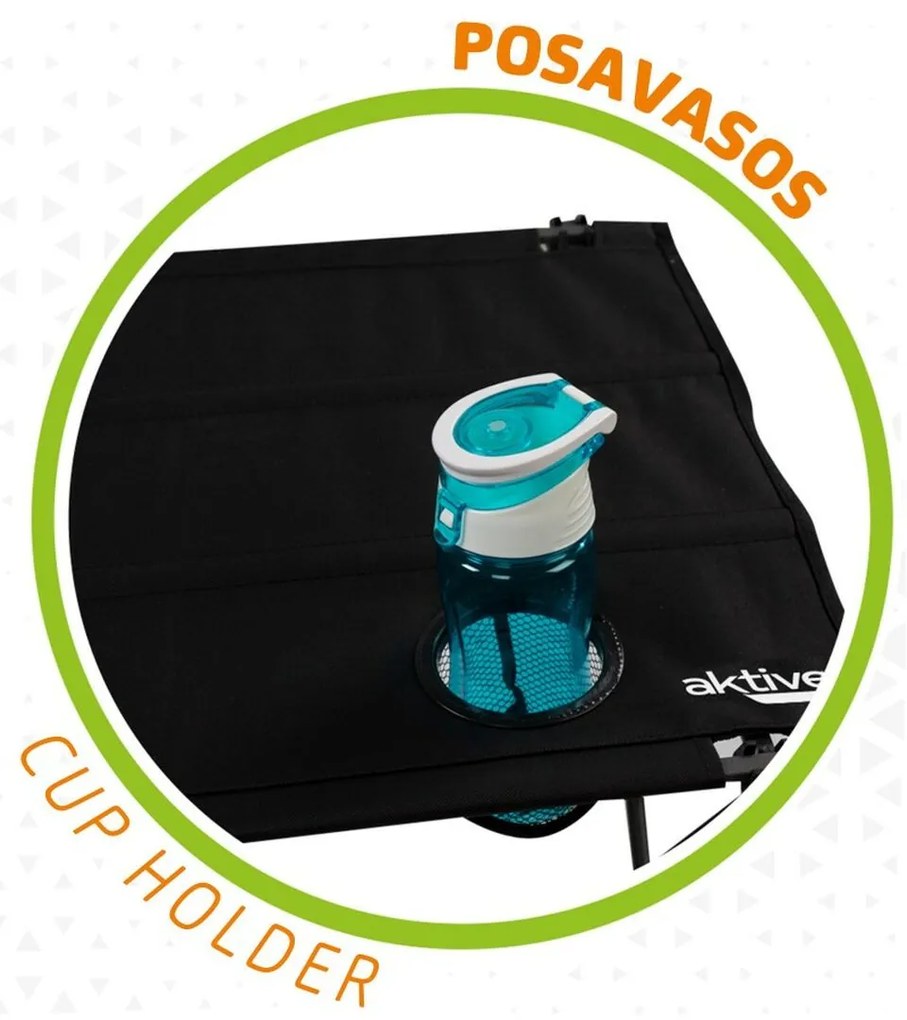 Πτυσσομενο τραπεζακι Aktive Μαύρο Υφασμάτινο 61 x 51 x 50 cm (4 Μονάδες)