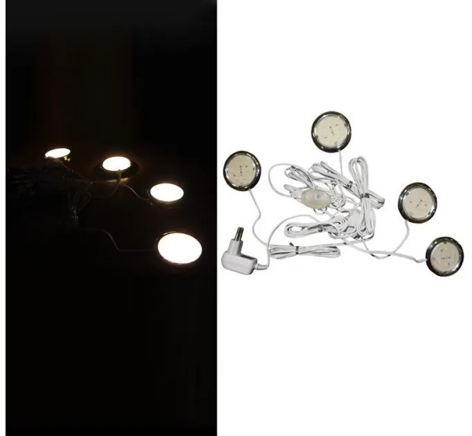 Σποτ Φωτιστικό Τοίχου LED 0,5W Σετ 4 Τεμάχια Θερμό Φως 30-31400 Lumen-30-31400-Αλουμίνιο 30-31400