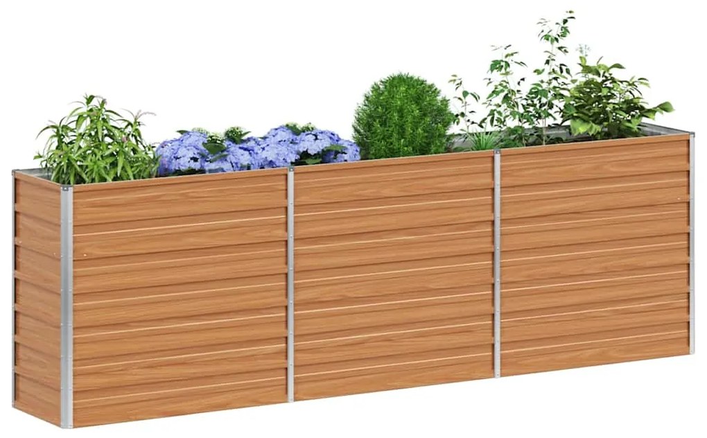 vidaXL Υπερυψωμένη Ζαρντινιέρα Ανοιχτό καφέ 240 x 40 x 77 cm