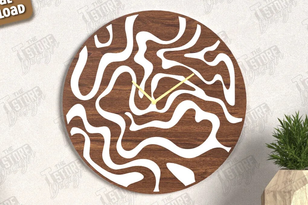 Intra απο ξύλο plywood 3mm-4mm πάχος – Ρολόι τοίχου | Διακοσμητικό ρολόι Δίασταση 40x30 cm INTRAFABR-123419420