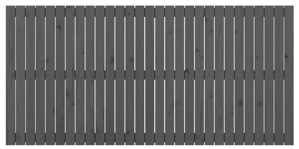 vidaXL Κεφαλάρι Τοίχου Γκρι 185x3x90 εκ. από Μασίφ Ξύλο Πεύκου