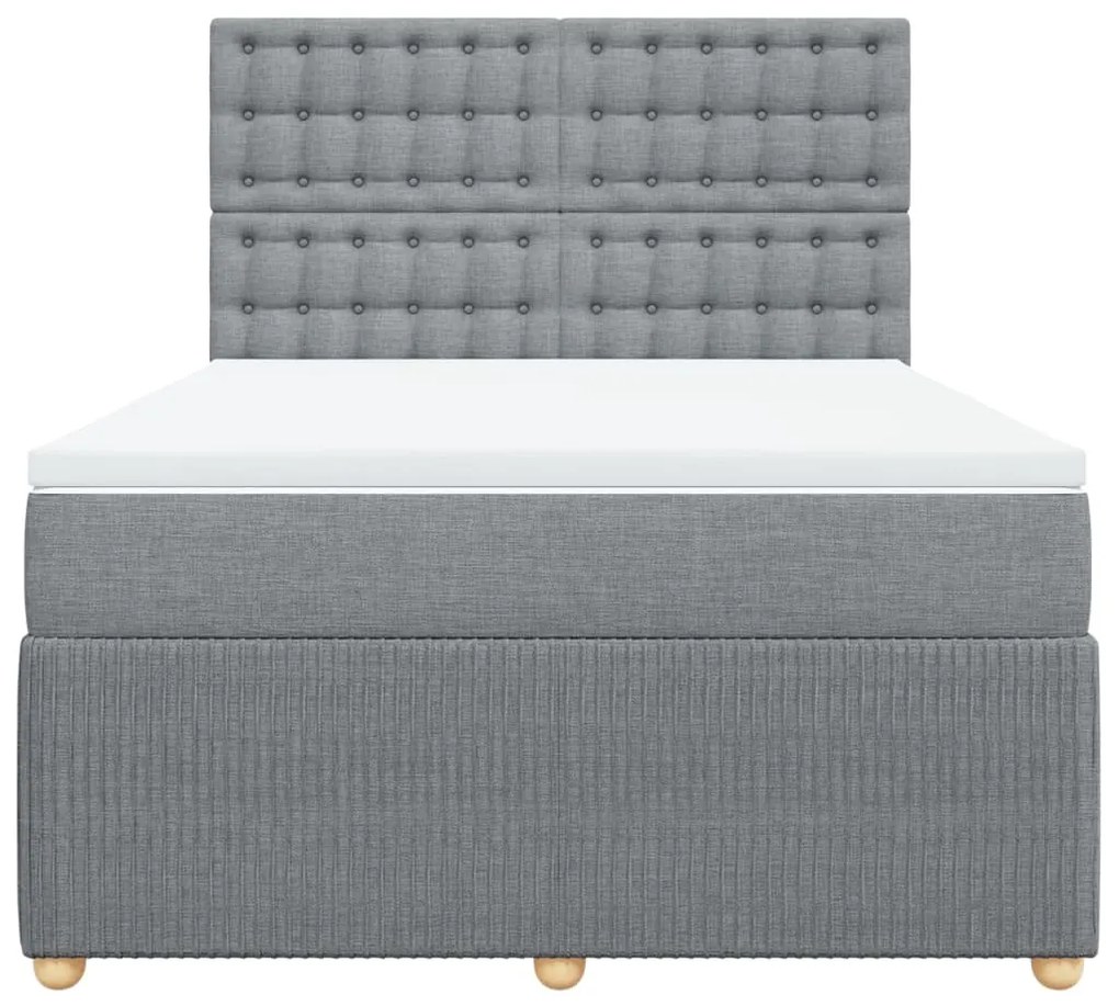 ΚΡΕΒΑΤΙ BOXSPRING ΜΕ ΣΤΡΩΜΑ ΑΝΟΙΧΤΟ ΓΚΡΙ 140X190 ΕΚ. ΥΦΑΣΜΑΤΙΝΟ 3292065