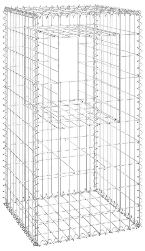 Συρματοκιβώτια Στύλοι 2 τεμ. 50 x 50 x 100 εκ. Σιδερένιοι - Ασήμι