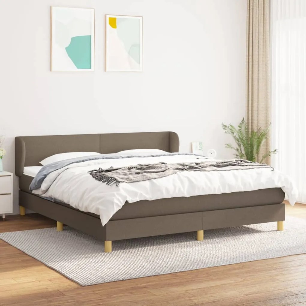 Κρεβάτι Boxspring με Στρώμα Taupe 180x200 εκ. Υφασμάτινο