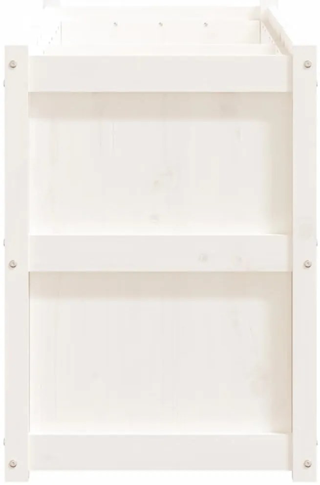vidaXL Ζαρντινιέρα Λευκή 150 x 50 x 70 εκ. από Μασίφ Ξύλο Πεύκου