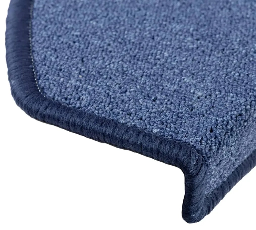 vidaXL Πατάκια Σκαλιών 10 τεμ. Μπλε Ημίστρογγυλά Μεγάλα 65x24x4 εκ.