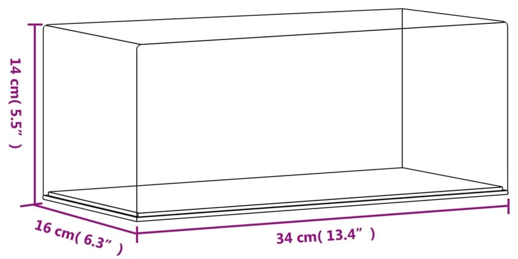 vidaXL Κουτί Βιτρίνα Διάφανο 34 x 16 x 14 εκ. Ακρυλικό