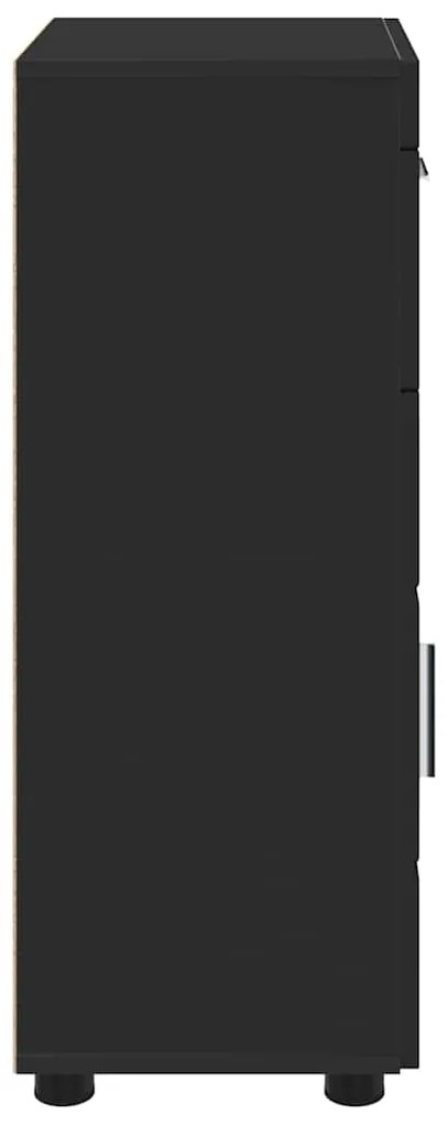 vidaXL Σετ Ντουλαπιών Μπάνιου με συρτάρι TULUM Μαύρο 37 x 31,5 x 82 εκ