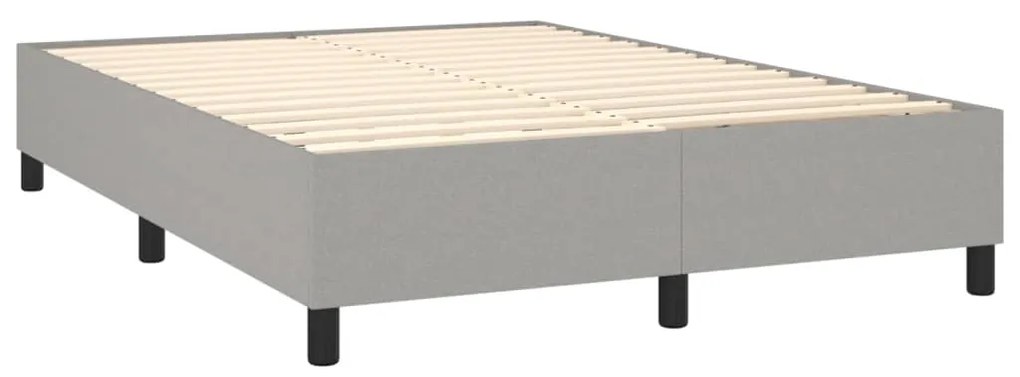 vidaXL Κρεβάτι Boxspring με Στρώμα &amp; LED Αν.Γκρι 140x190εκ. Υφασμάτινο