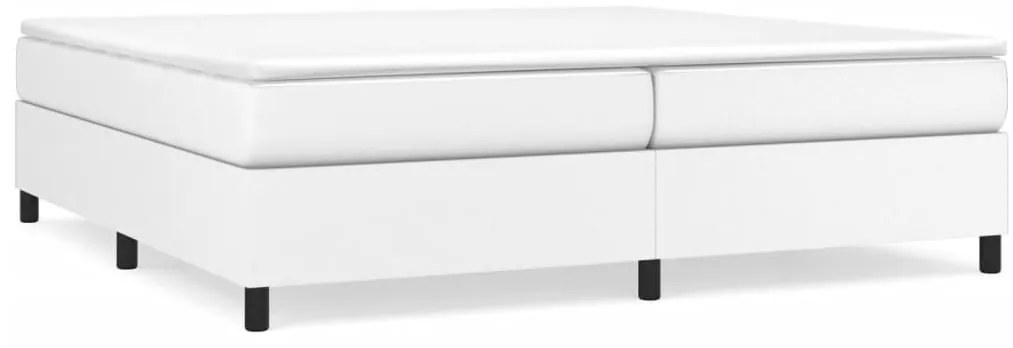 vidaXL Σκελετός Κρεβατιού με Ελατήρια Λευκό 200x200 εκ. από Συνθετικό Δέρμα