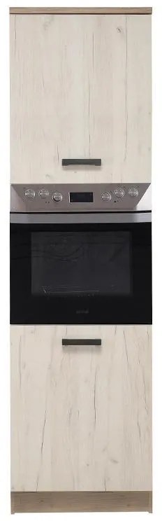 Στήλη Κουζίνας Kent BD 60 Γκρί Δρύς - Λευκό Δρύς 60x58x213 εκ. 60x58x213 εκ.