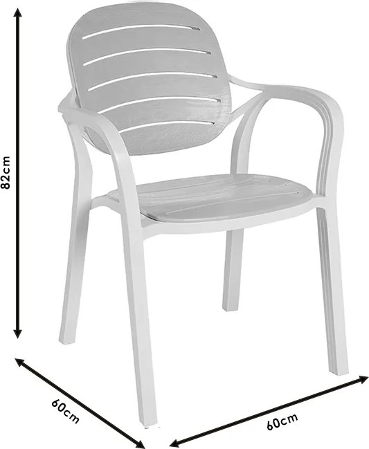 Πολυθρόνα Gentle pakoworld PP λευκό-cappucino