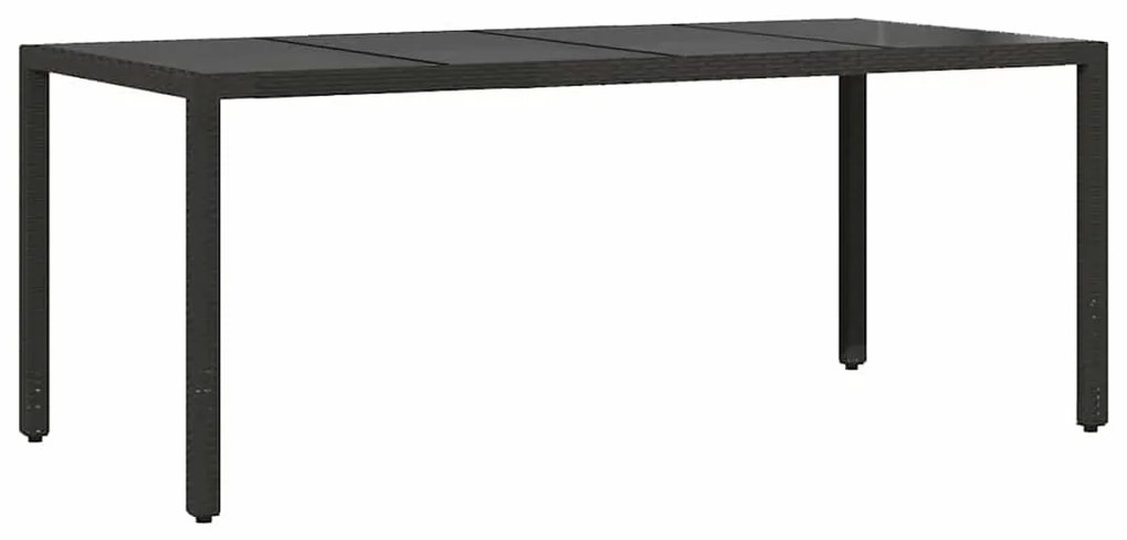 vidaXL Σέτ φαγητού για κήπο 7 pcs Μαύρο Πολυ ράταν