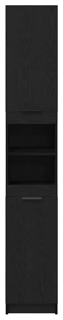 vidaXL Ντουλάπι Μπάνιου με ράφι Μαύρη δρυς 32 x 34 x 188.5 εκ.
