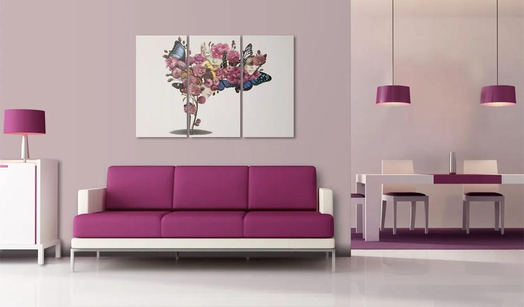 Πίνακας - Butterflies, flowers and carnival 120x80