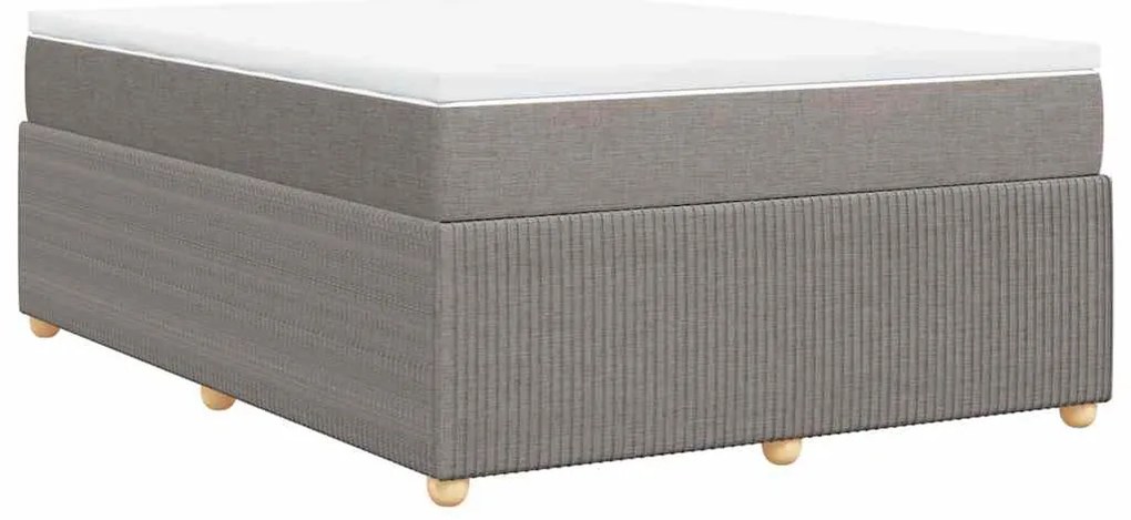 vidaXL Κρεβάτι Boxspring με Στρώμα Taupe 140x190 εκ. Υφασμάτινο