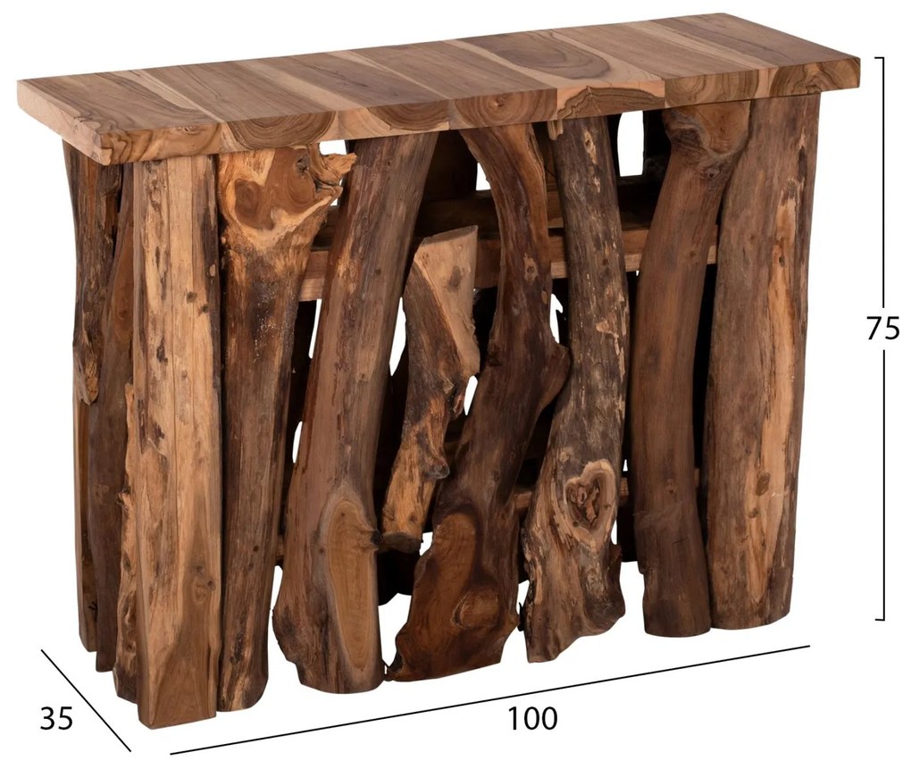 Κονσόλα C9336 απο Μασίφ Ξύλο TEAK Φυσικό 100x35x75Y εκ. 100x35x75 εκ.