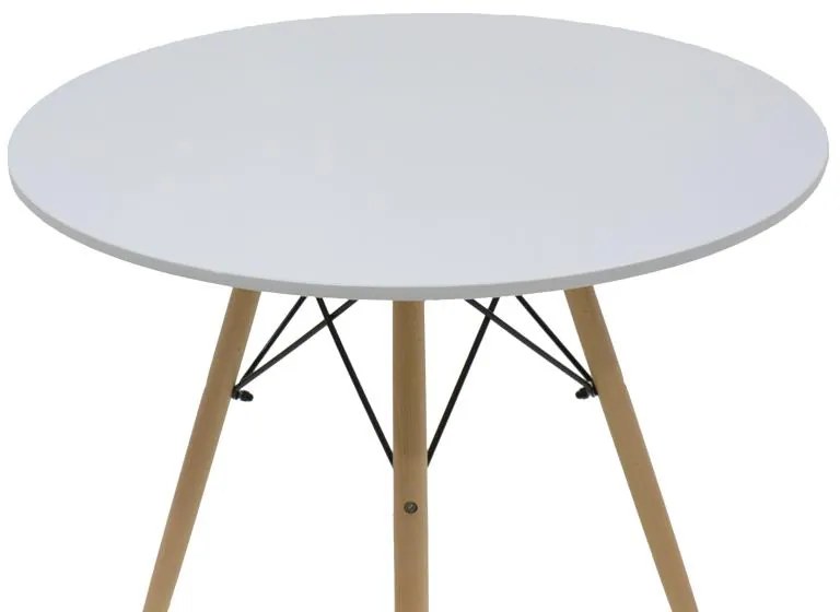 Σετ Τραπεζαρίας Aurora-Julita σετ 3τεμ pp-mdf σε λευκό-φυσική απόχρωση Φ80x73εκ 80x80x73 εκ.