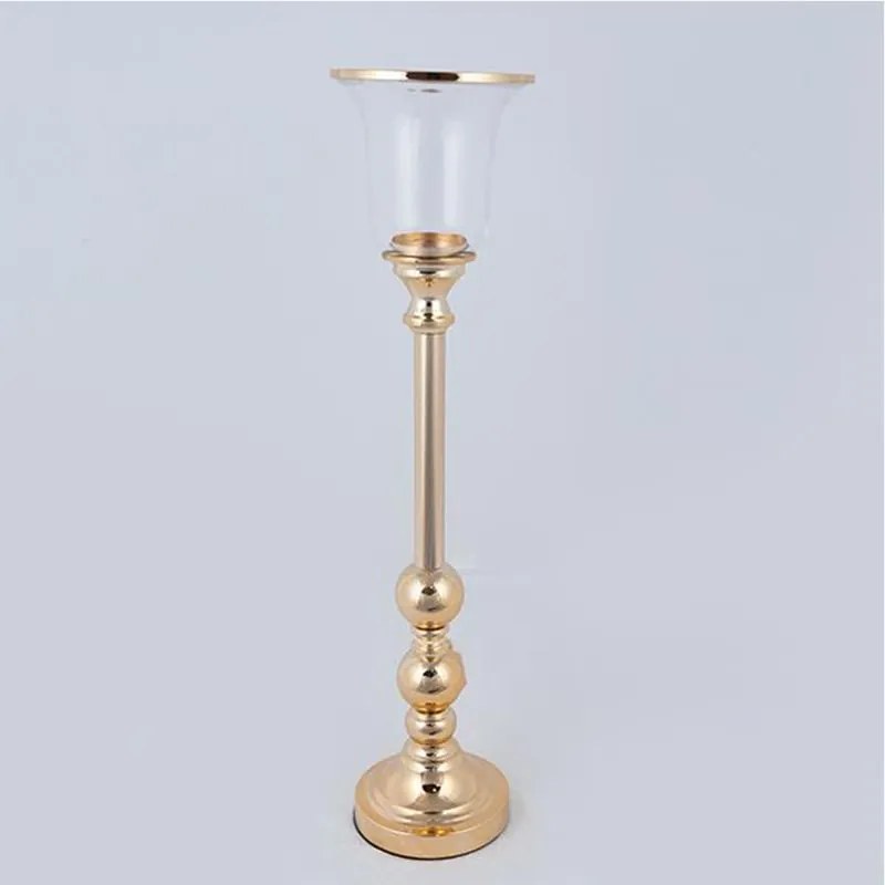 Κηροπήγιο Μεταλλικό 752-24087 15x64cm Gold Estheti Home Μέταλλο