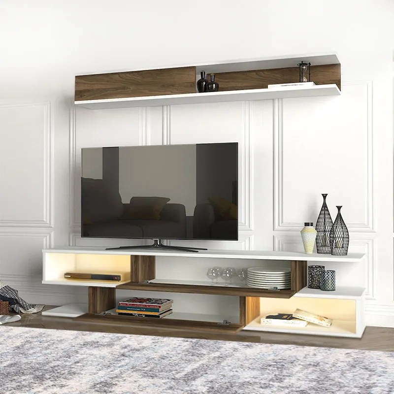 ΣΥΝΘΕΣΗ ΤΗΛΕΟΡΑΣΗΣ MANET MEGAPAP ΜΕ LED ΧΡΩΜΑ ΛΕΥΚΟ - ΚΑΡΥΔΙ 180X29,5X39ΕΚ.