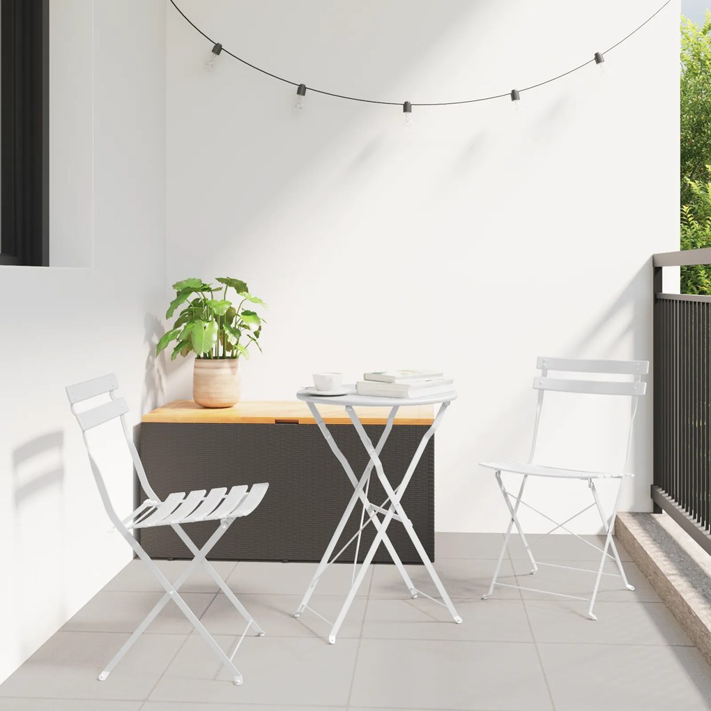 vidaXL Σετ Bistro 3 τεμαχίων Λευκό Ατσάλι