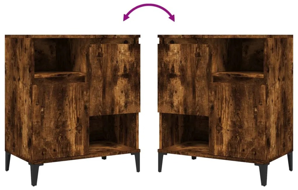 vidaXL Ντουλάπια 3 τεμ. Καπνιστή Δρυς 60x35x70 εκ. Επεξεργασμένο Ξύλο