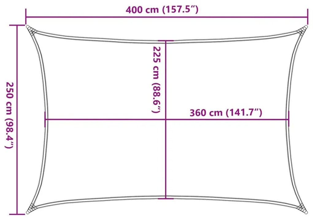 Πανί Σκίασης Κίτρινο 2,5 x 4 μ. 160 γρ./μ² από HDPE - Κίτρινο