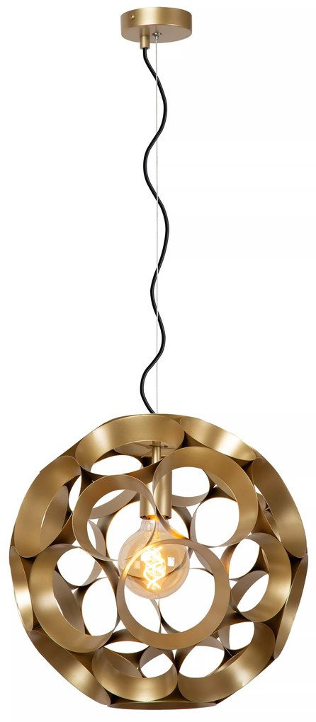 Φωτιστικό Κρεμαστό Lucide 10423-40-02 HANNELORE Χρυσό Χρώμα (Gold Coloured)|Μαύρο Ματ (Black Mat)