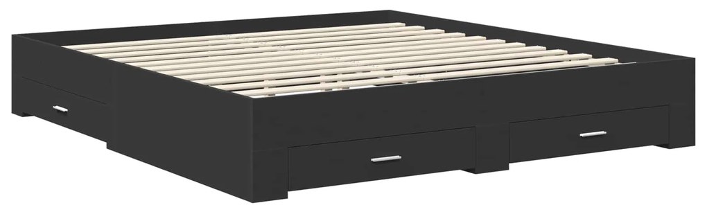 vidaXL Σκελετός Κρεβατιού με κεφαλάρι Μαύρο και Ασημί 200 x 200 cm