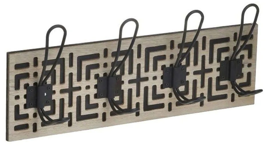 Κρεμάστρα 6-70-874-0016 40x5x12cm Natural-Black Click Metal,Wood
