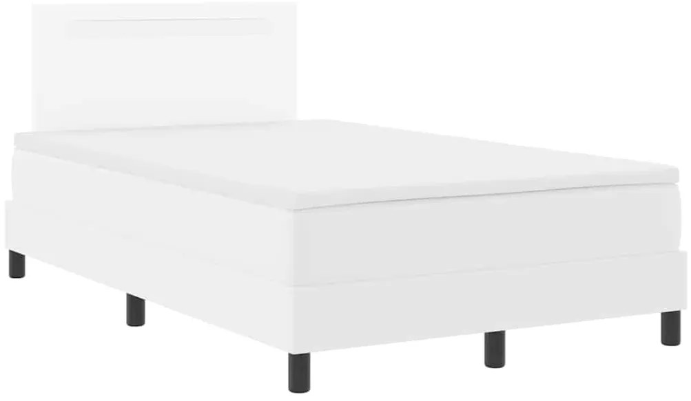 vidaXL Κρεβάτι με Στρώμα με στρώμα Λευκό 120 x 200 cm Τεχνητό δέρμα