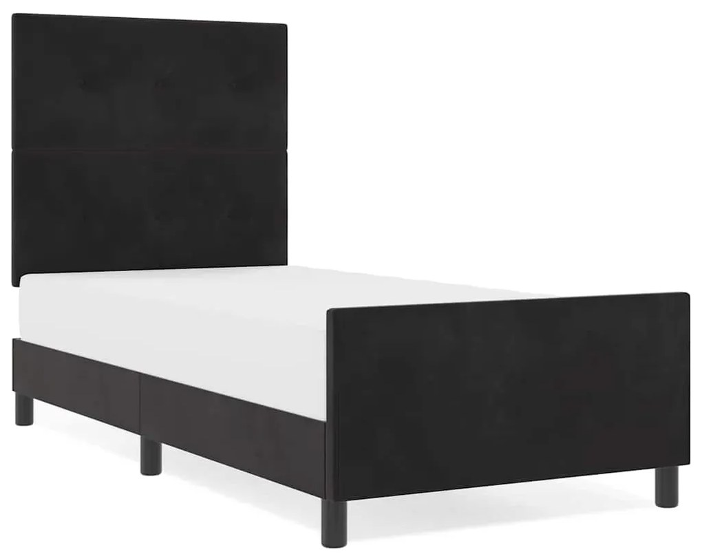 vidaXL Σκελετός Κρεβατιού με κεφαλάρι Μαύρο 80 x 200 cm Βελούδο