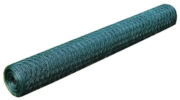 vidaXL Συρματόπλεγμα Εξάγωνο Πράσινο 25x1 μ. με Επικάλυψη PVC