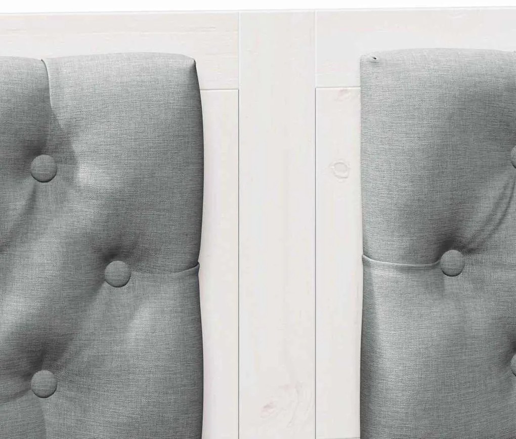 vidaXL Κεφαλάρι Άλλο Λευκό και ανοιχτό γκρι 120 cm Μασίφ ξύλο πεύκου