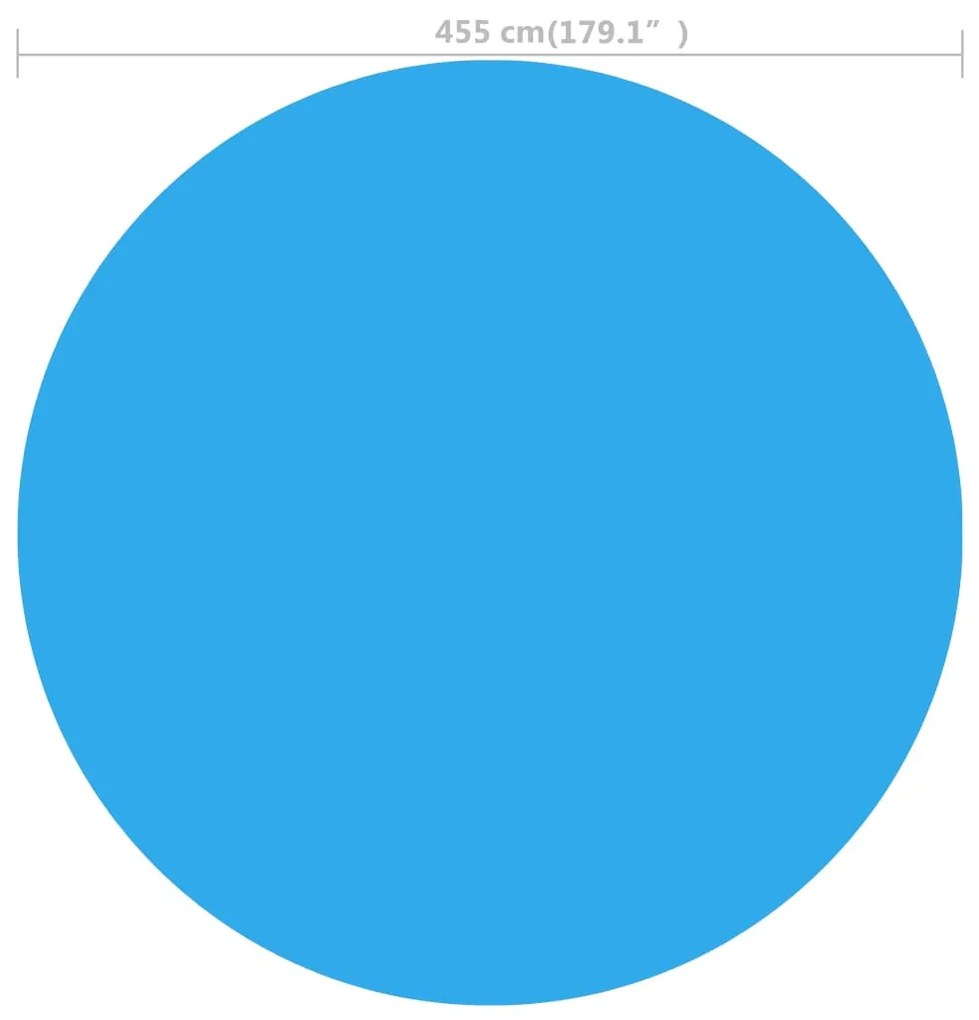 vidaXL Κάλυμμα Πισίνας Ηλιακό Στρογγυλό Μπλε 455 εκ. από Πολυαιθυλένιο