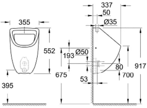 Ουρητήριο Grohe Bau Ceramic II
