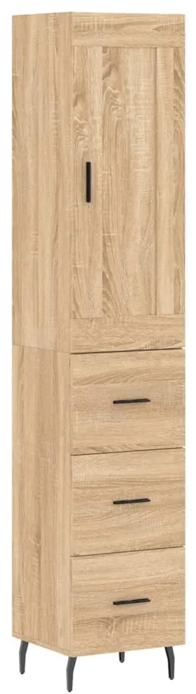 vidaXL Μπουφές Sonoma δρυς 34,5 x 34 x 180 εκ. από Επεξεργασμένο Ξύλο