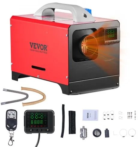 VEVOR Diesel Air Heater Diesel Parking Heater 8 kW DC 12-24 V Black LCD Switch