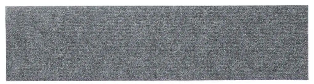 vidaXL Πατάκια Σκαλιών Αυτοκόλλητα 15 τεμ. Ανοιχτό Γκρι Ορθογώνια 76x20 εκ.