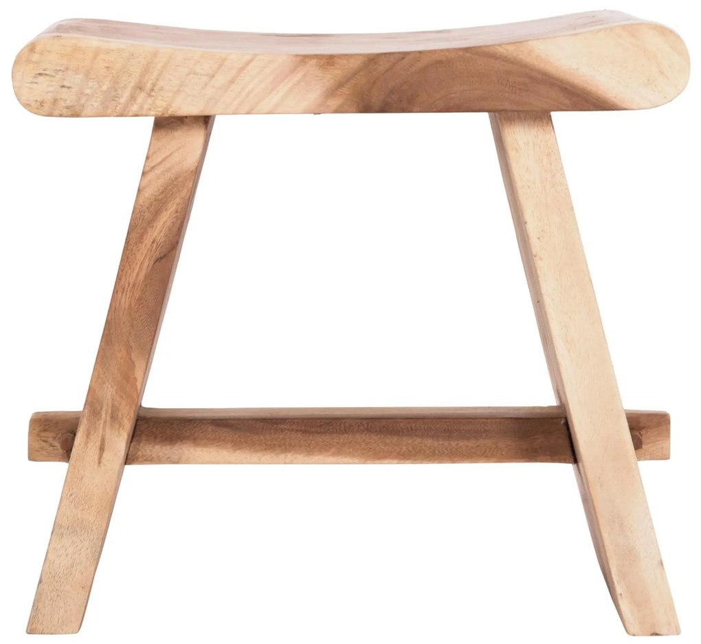 Σκαμπό Βοηθητικό SADEL Ξύλο Suar Φυσικό 50x30x45Υ εκ. 50x30x45 εκ.